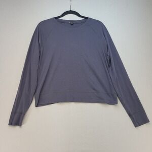 James Perse Sweatshirt Women 1 Gray Crew Neck Raglan Long Sleeve WBCJ3297 Cotton